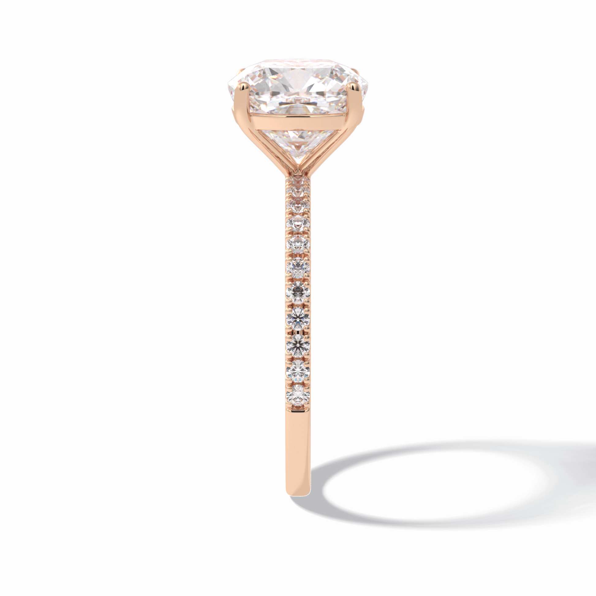 3.05 CT Cushion Cut Pave Style Moissanite Engagement Rings