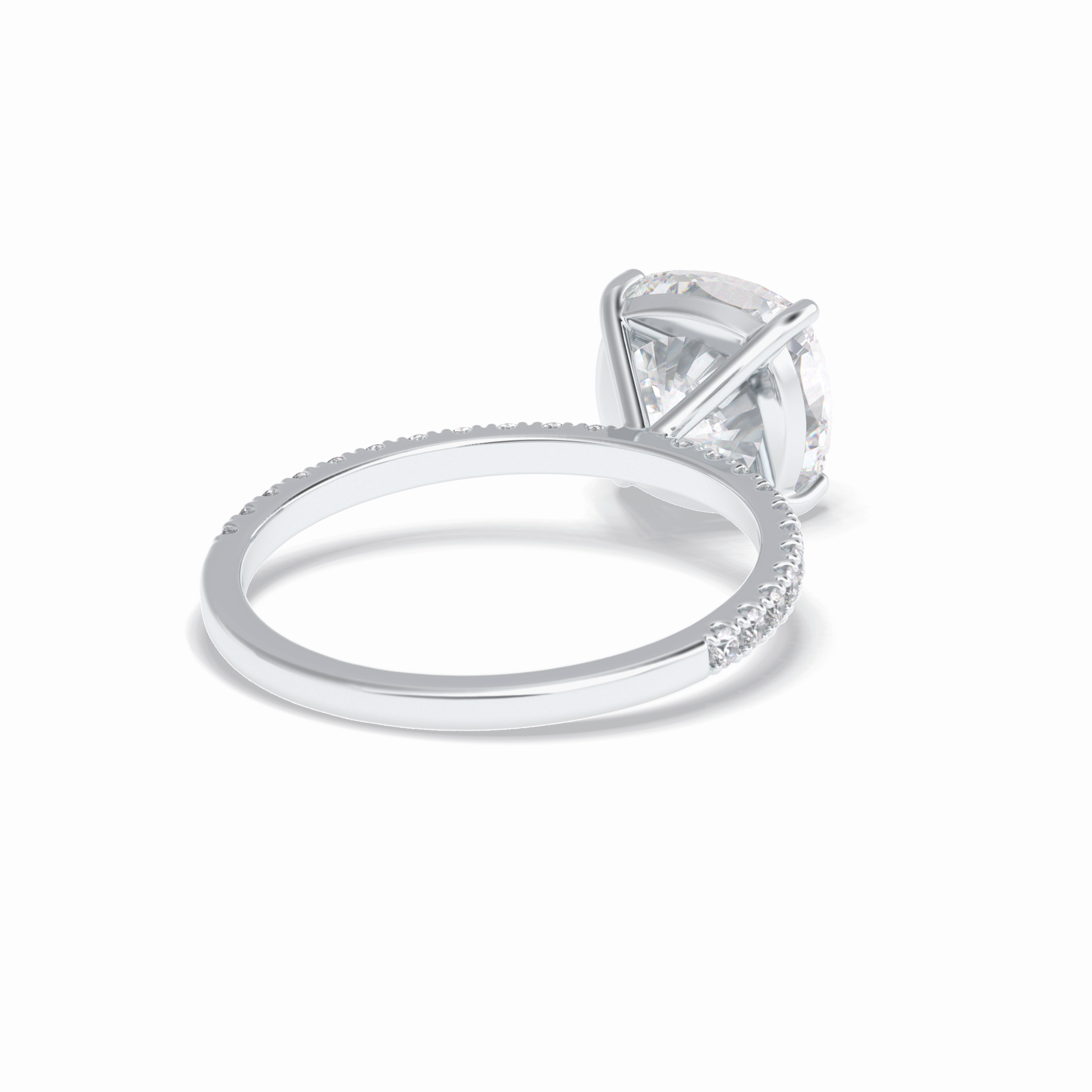 3.05 CT Cushion Cut Pave Style Moissanite Engagement Rings