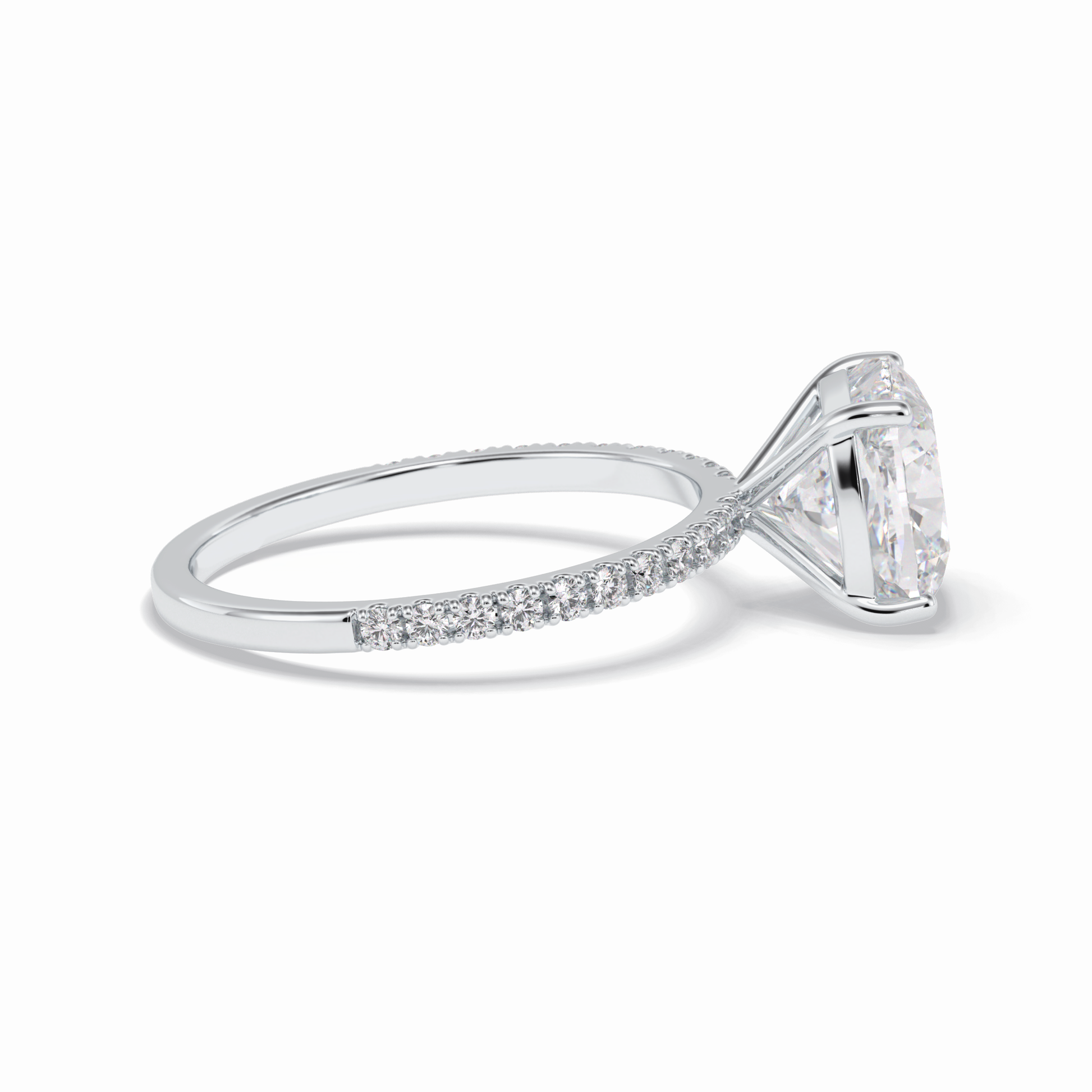 3.05 CT Cushion Cut Pave Style Moissanite Engagement Rings