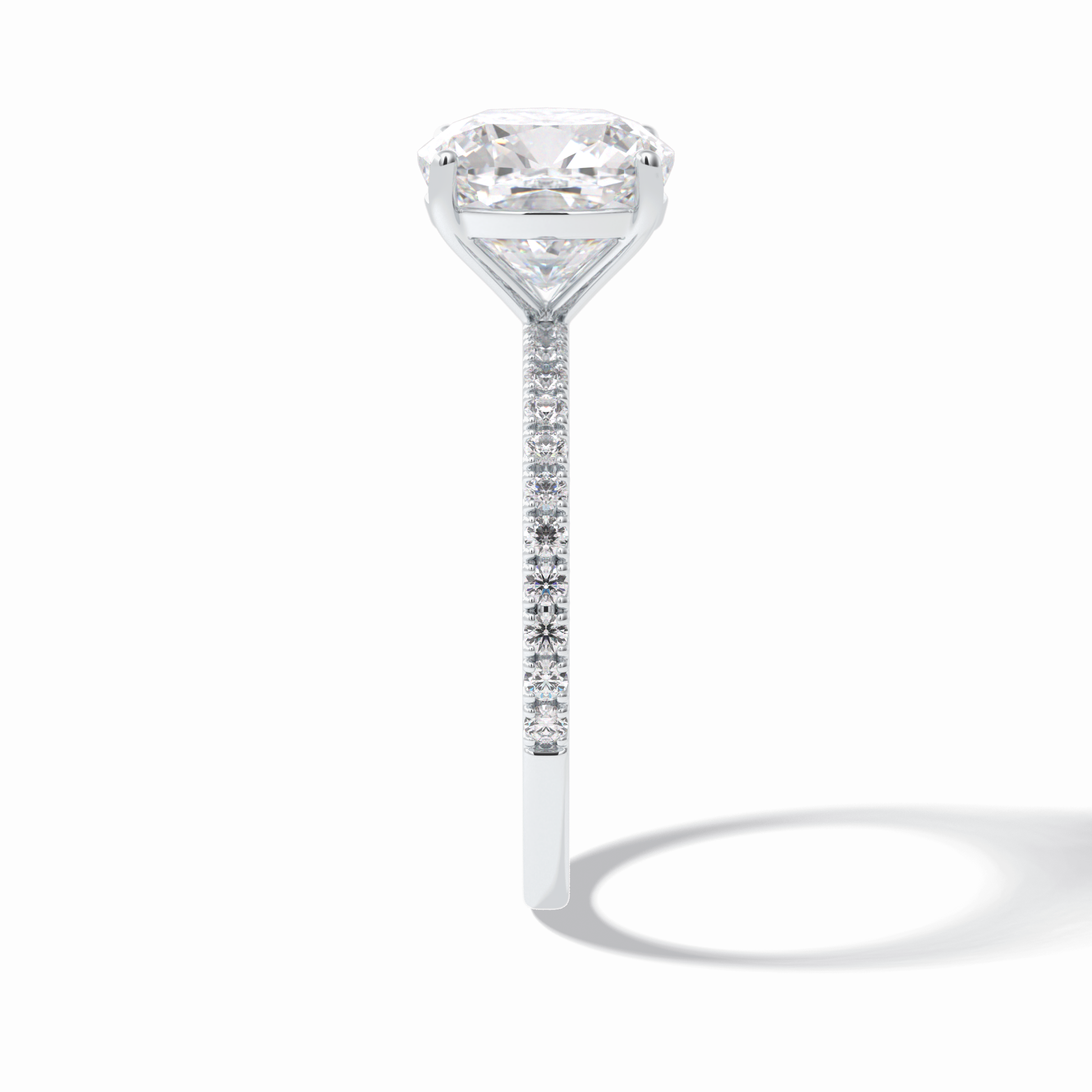 3.05 CT Cushion Cut Pave Style Moissanite Engagement Rings