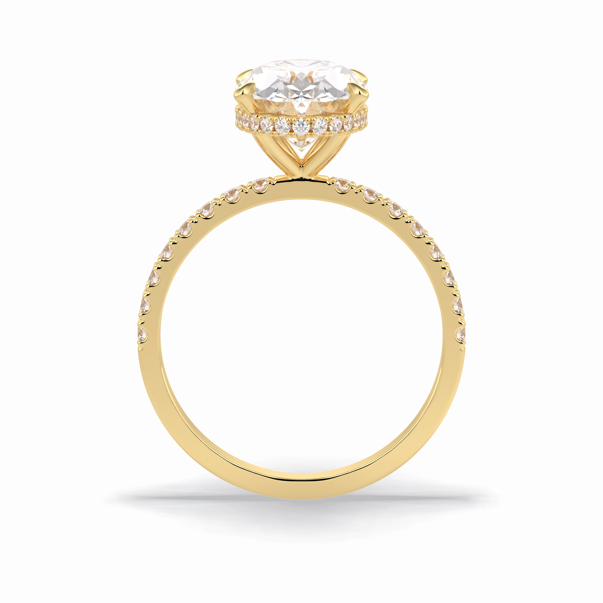 2.75 CT Oval Cut Pave & Hidden Halo Style Moissanite Engagement Rings