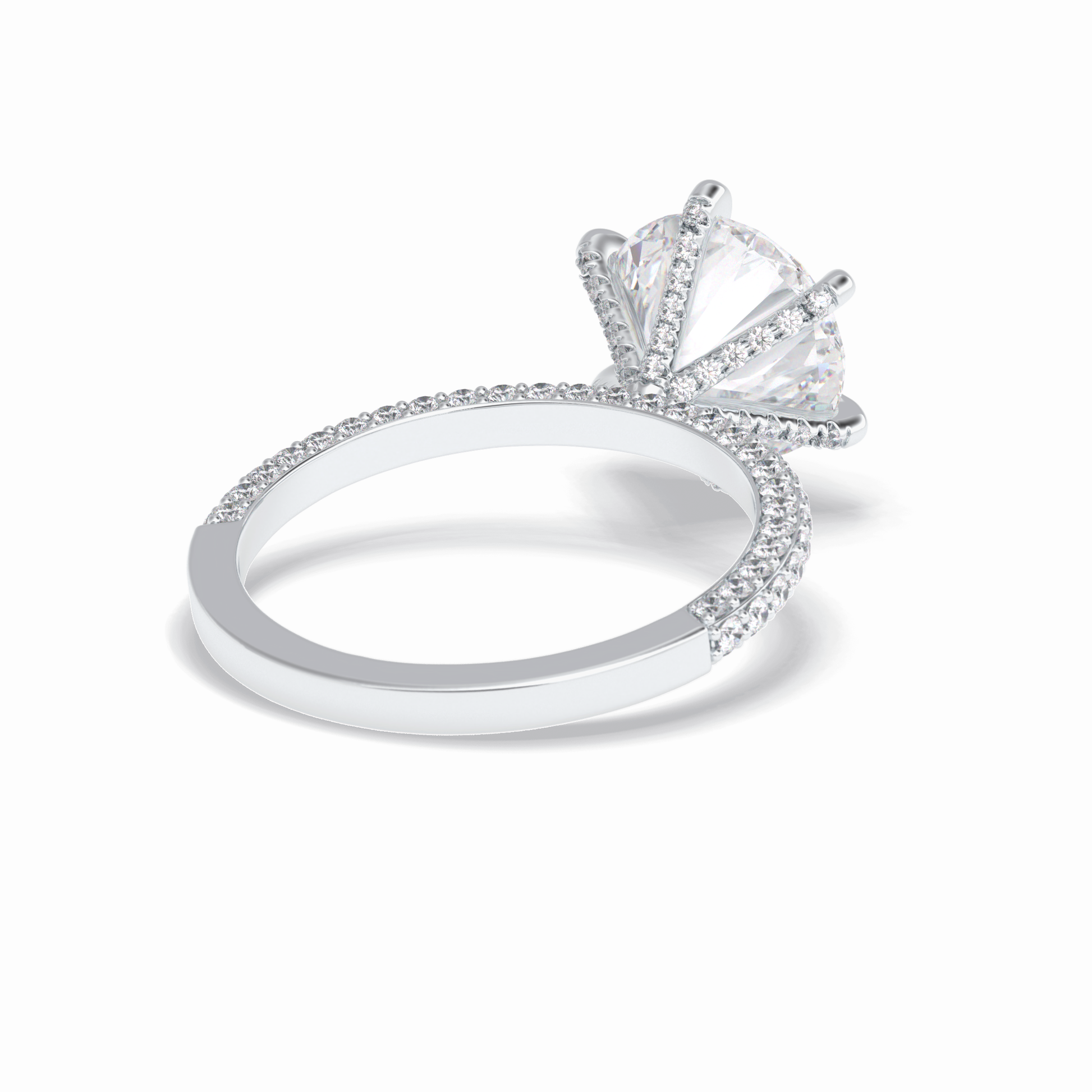 3.0 CT Round Cut Pave Style Moissanite Engagement Rings