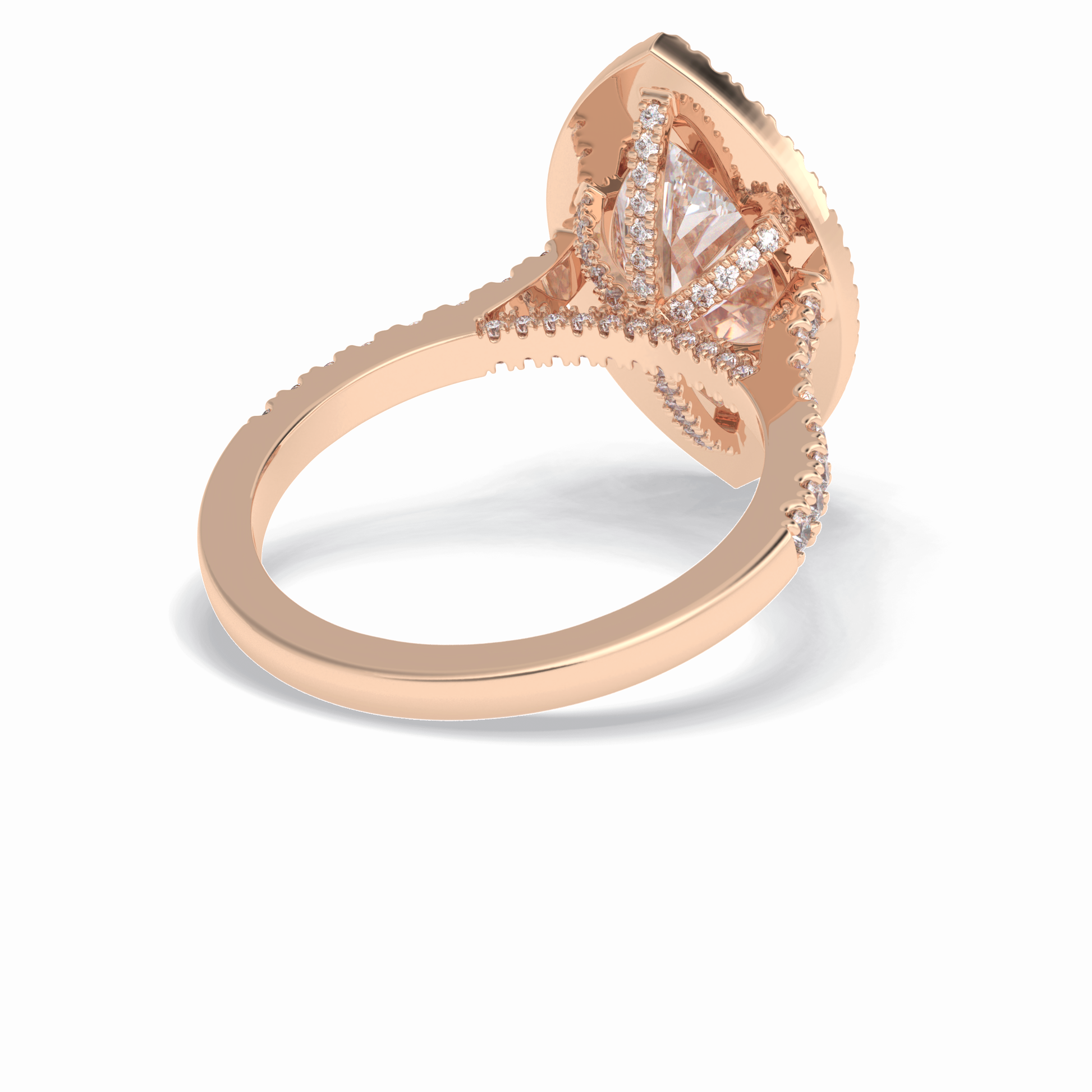 2.50 CT Marquise Cut Halo & Pave Style Moissanite Engagement Ring 16