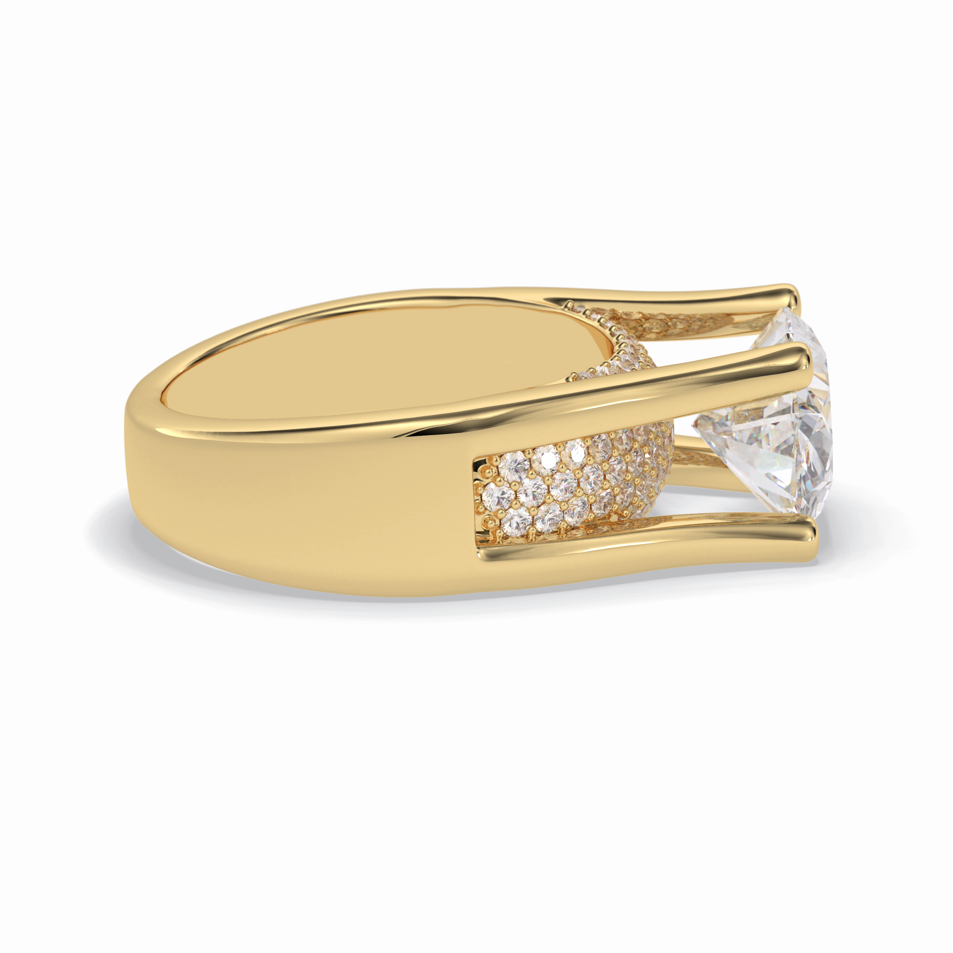3.0 CT Oval Cut Pave Style Moissanite Engagement Rings