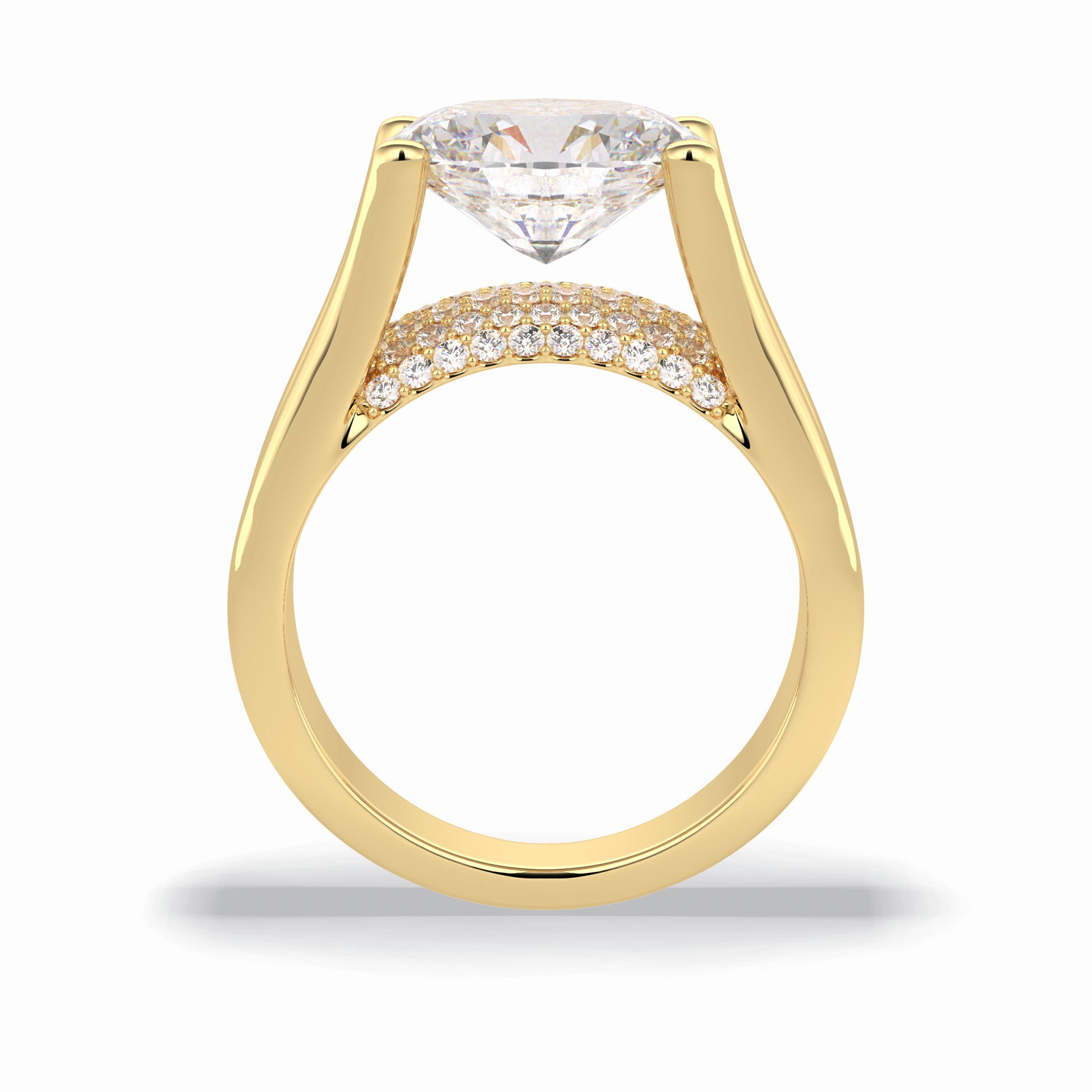 3.0 CT Oval Cut Pave Style Moissanite Engagement Rings
