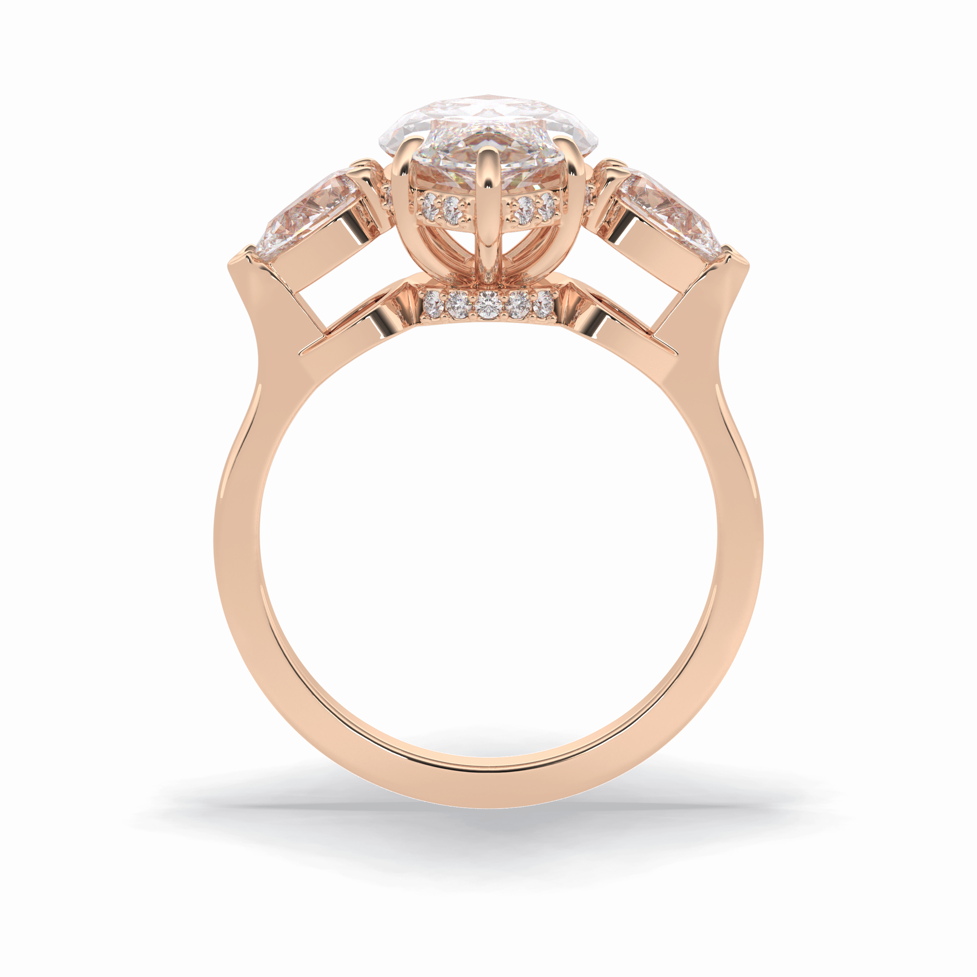 3.0 CT Marquise Cut Three Stones Style Moissanite Engagement Rings