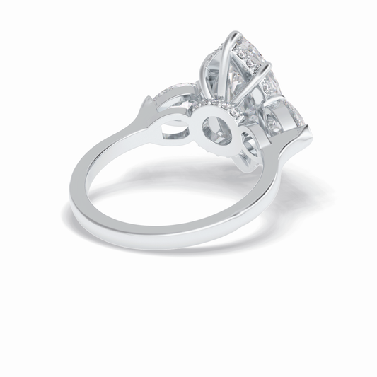 3.0 CT Marquise Cut Three Stones Style Moissanite Engagement Rings