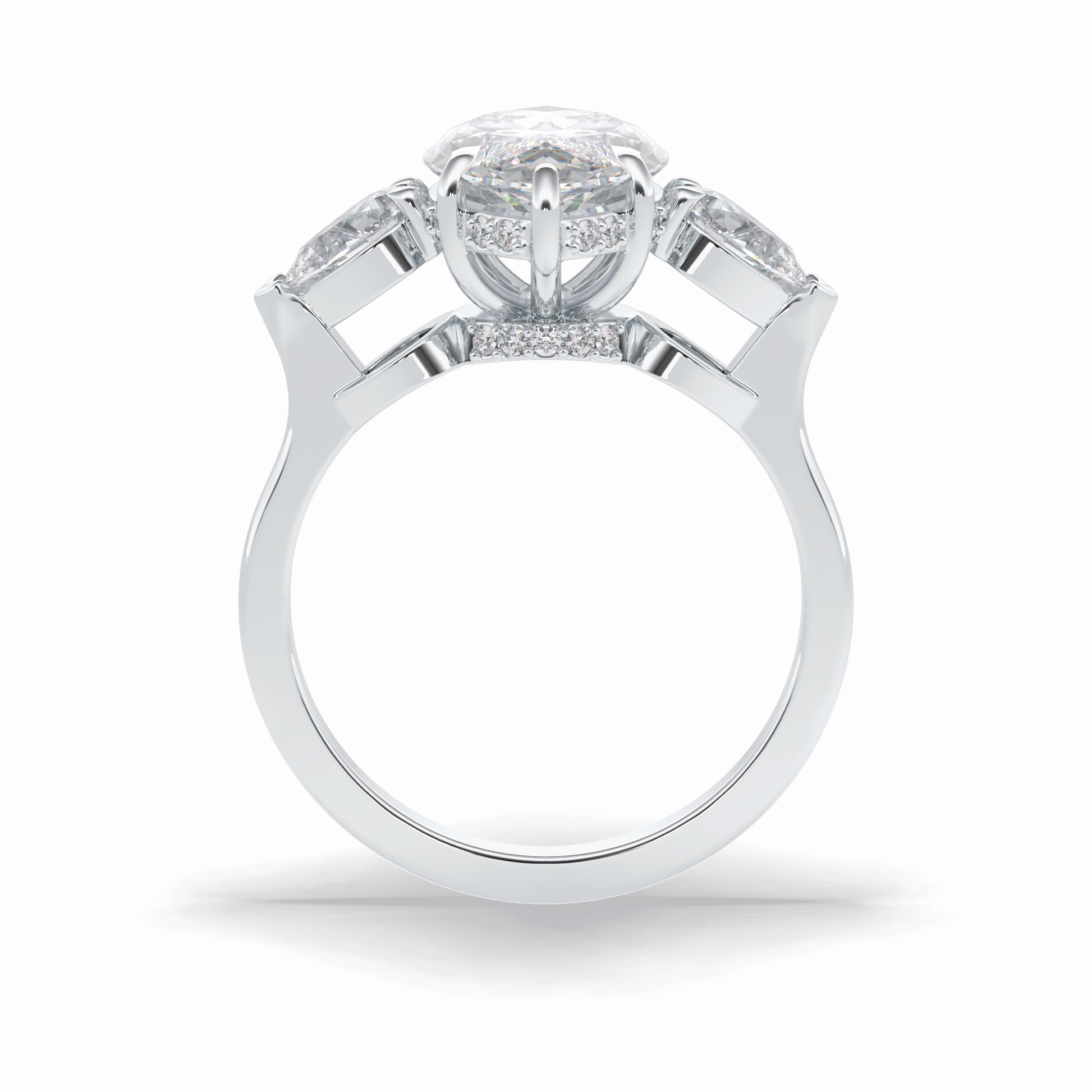 3.0 CT Marquise Cut Three Stones Style Moissanite Engagement Rings