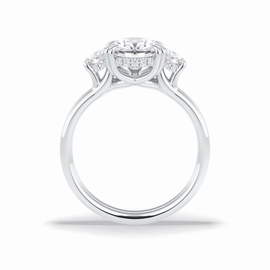 3.0 CT Round Cut Three Stones Style Moissanite Engagement Rings