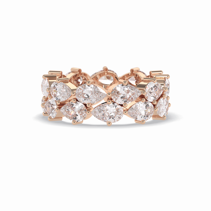 4.48 TCW Pear Style Full Eternity Wedding Band