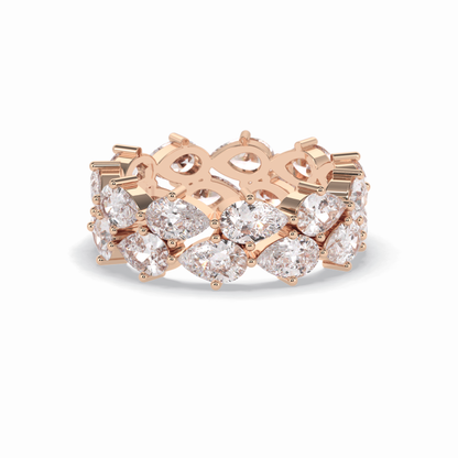 4.48 TCW Pear Style Full Eternity Wedding Band