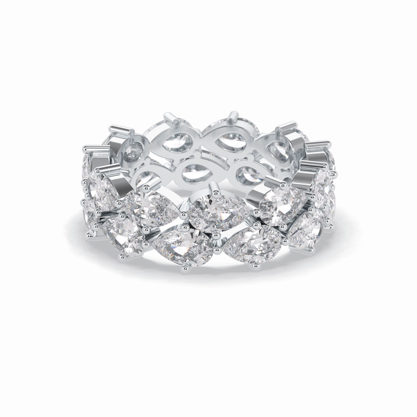 4.48 TCW Pear Style Full Eternity Wedding Band