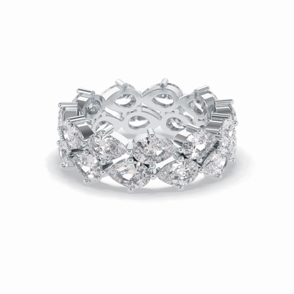 4.48 TCW Pear Style Full Eternity Wedding Band