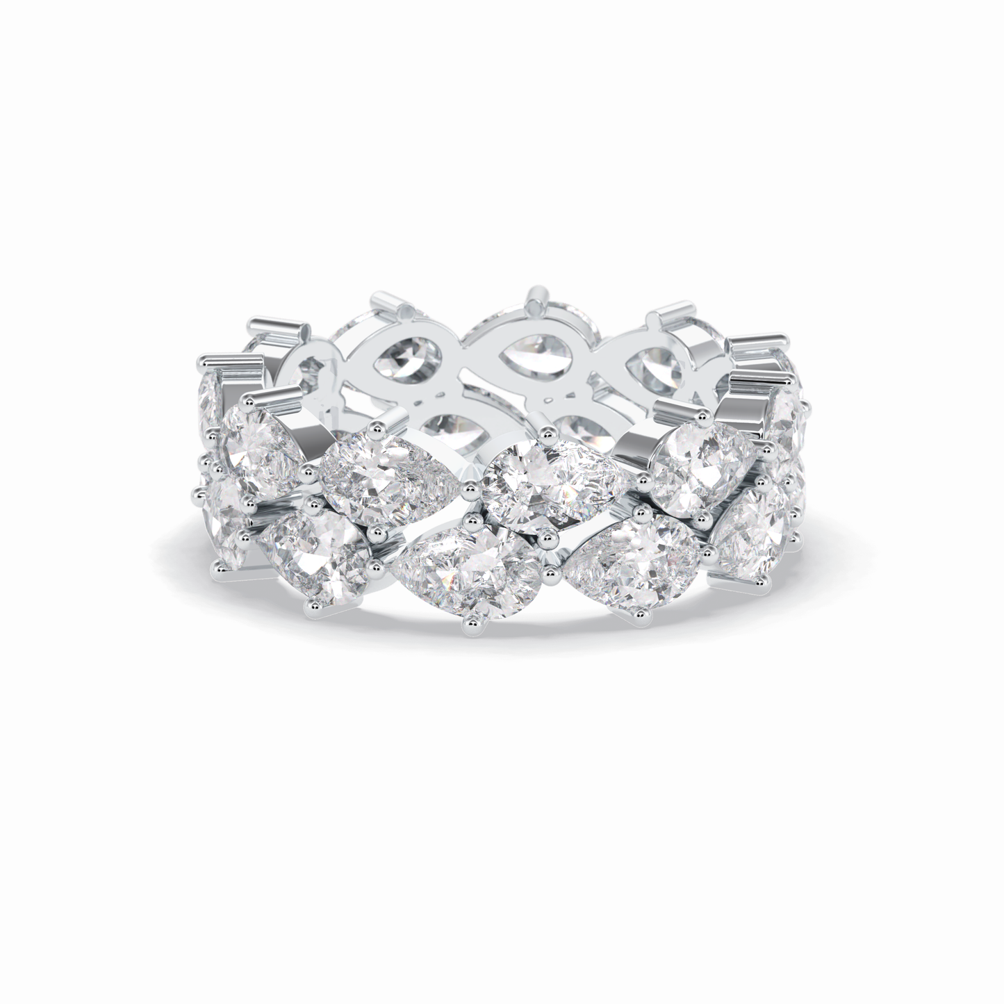 4.48 TCW Pear Style Full Eternity Wedding Band