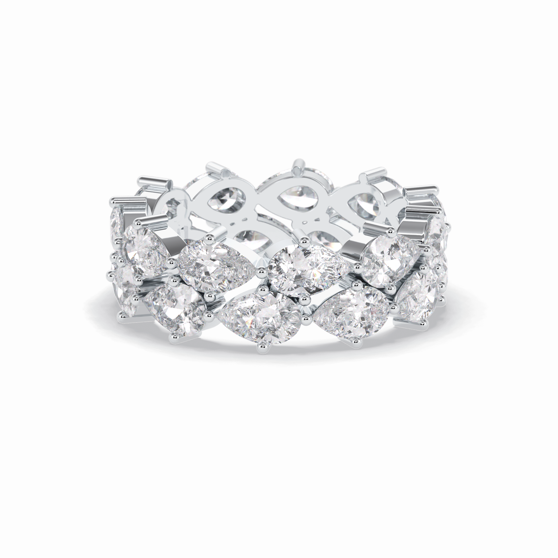 4.48 TCW Pear Style Full Eternity Wedding Band