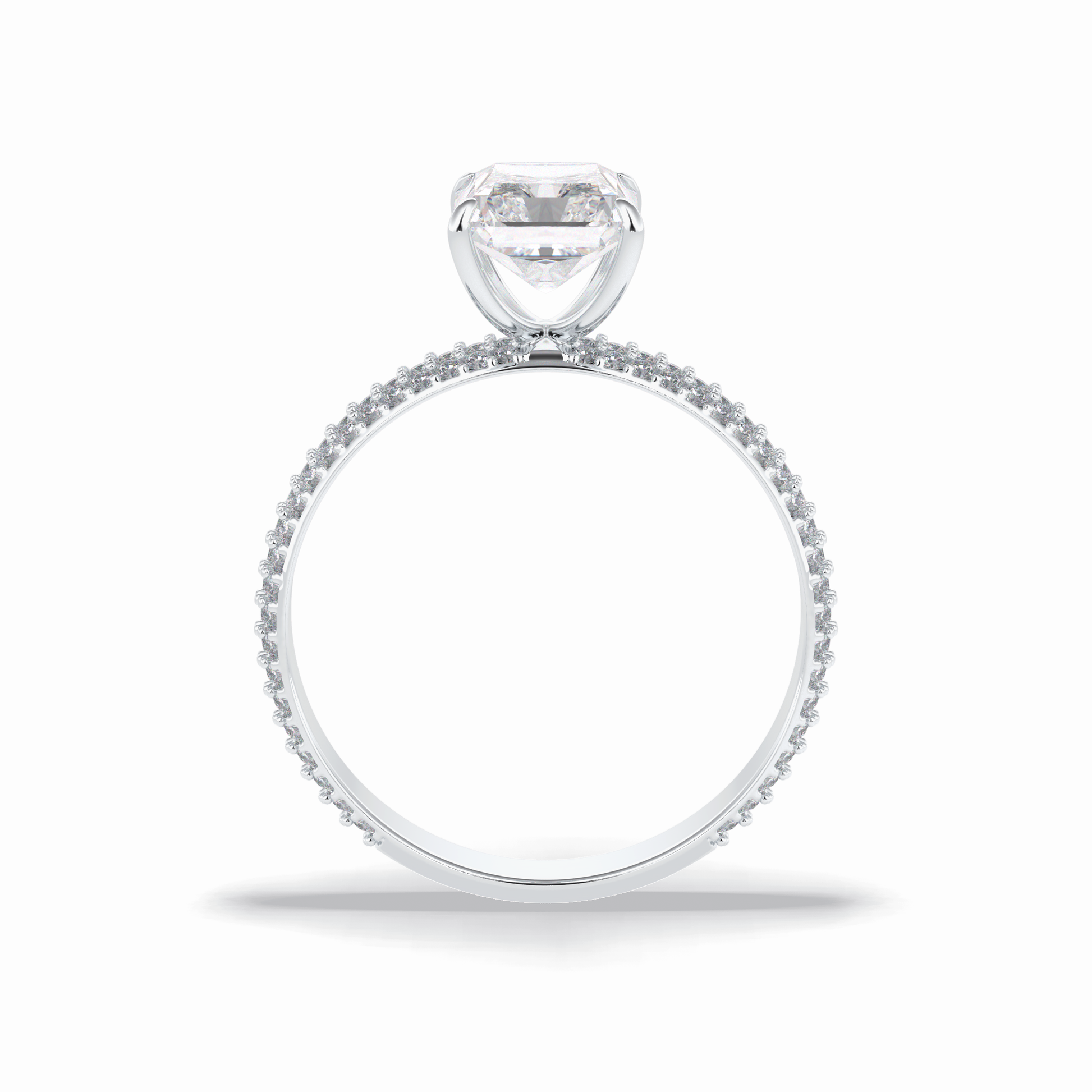 2.0 CT Radiant Cut Pave Style Moissanite Engagement Rings
