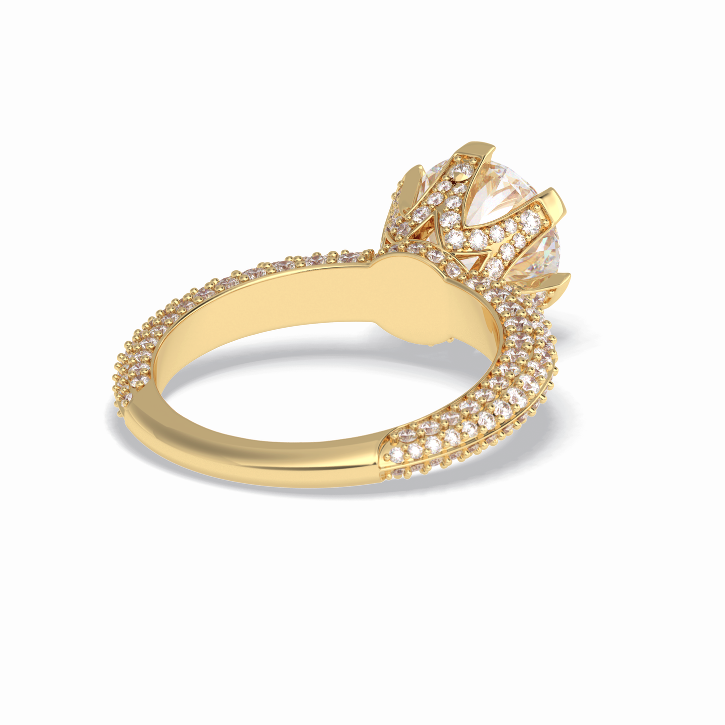 2.5 CT Round Cut Pave Style Moissanite Engagement Rings