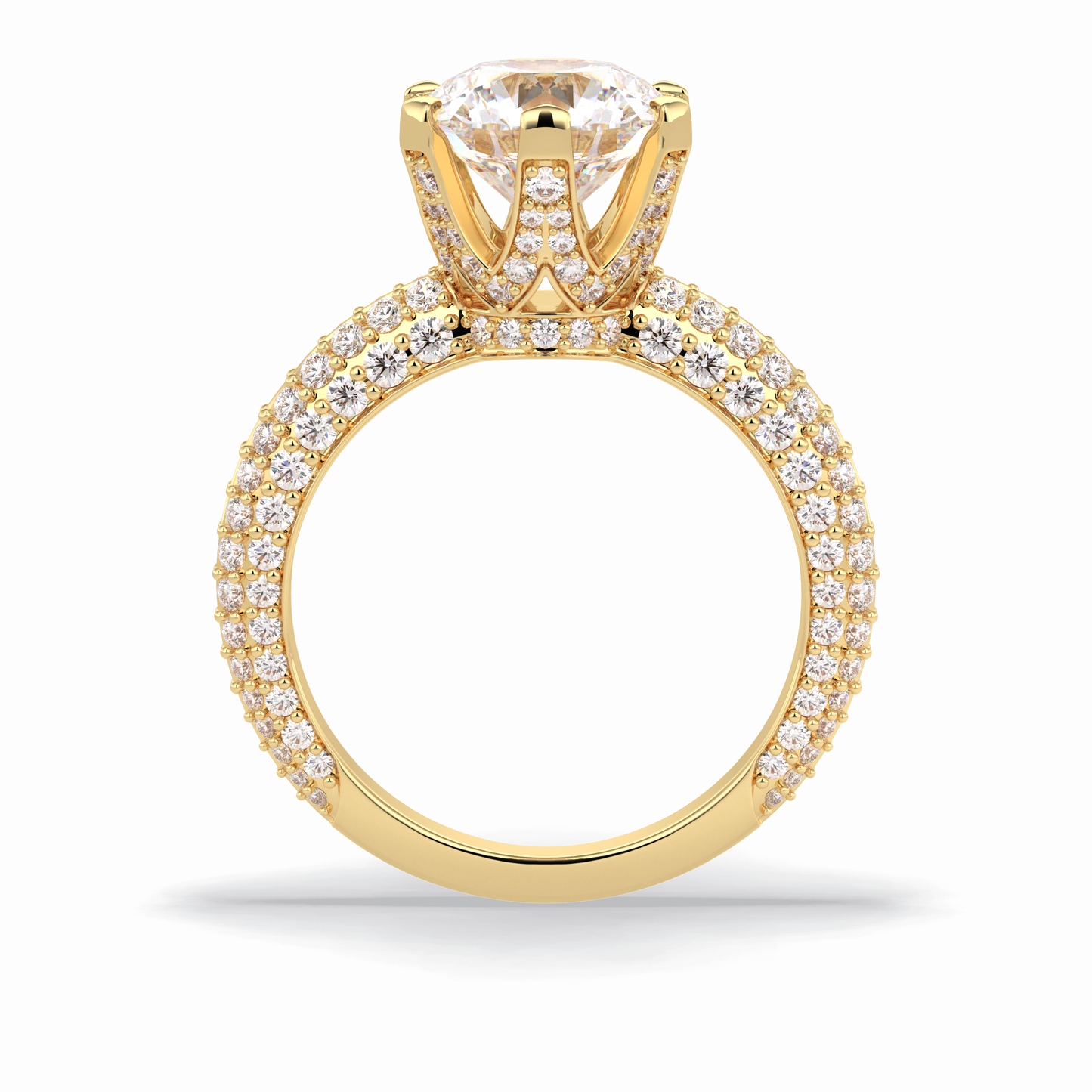2.5 CT Round Cut Pave Style Moissanite Engagement Rings