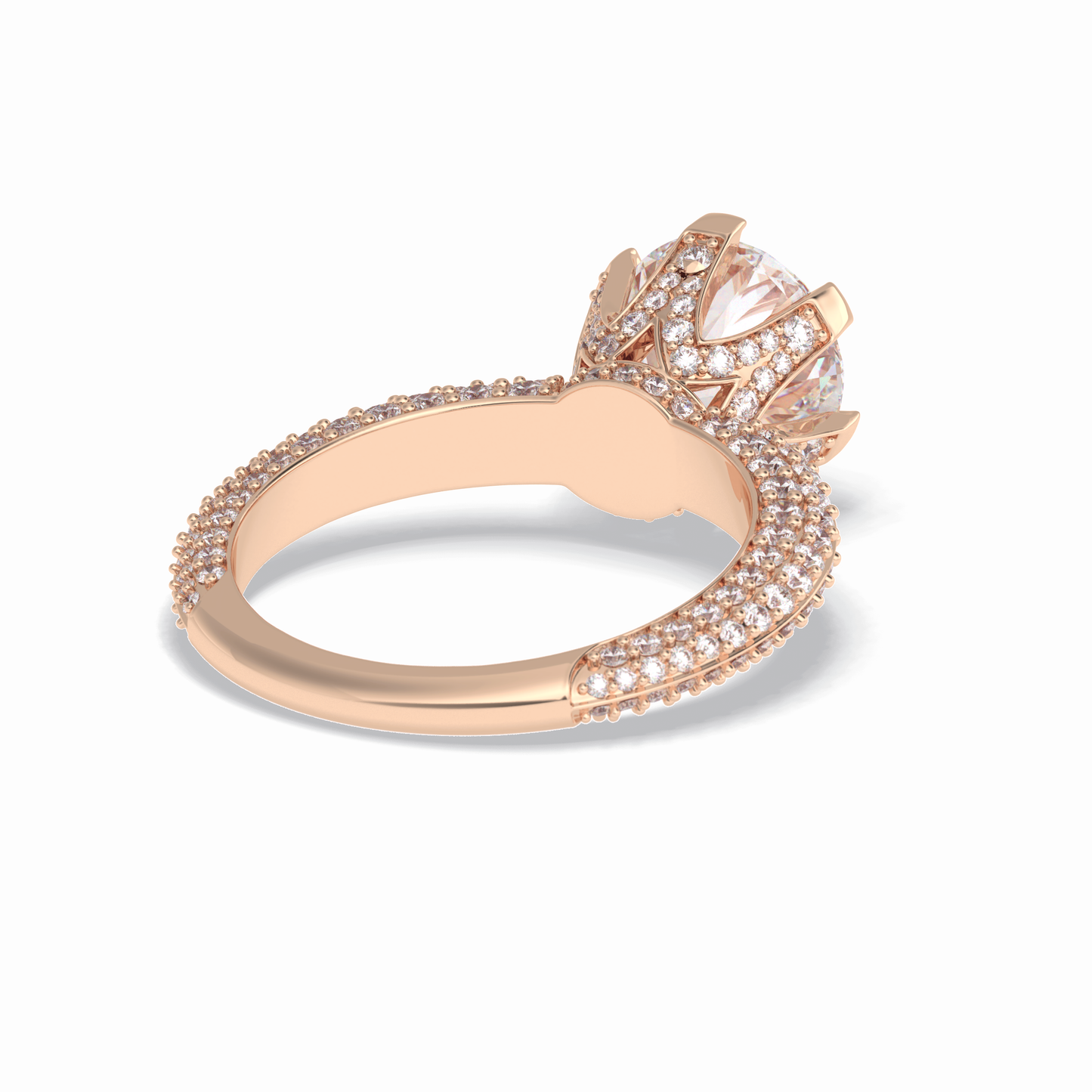 2.5 CT Round Cut Pave Style Moissanite Engagement Rings