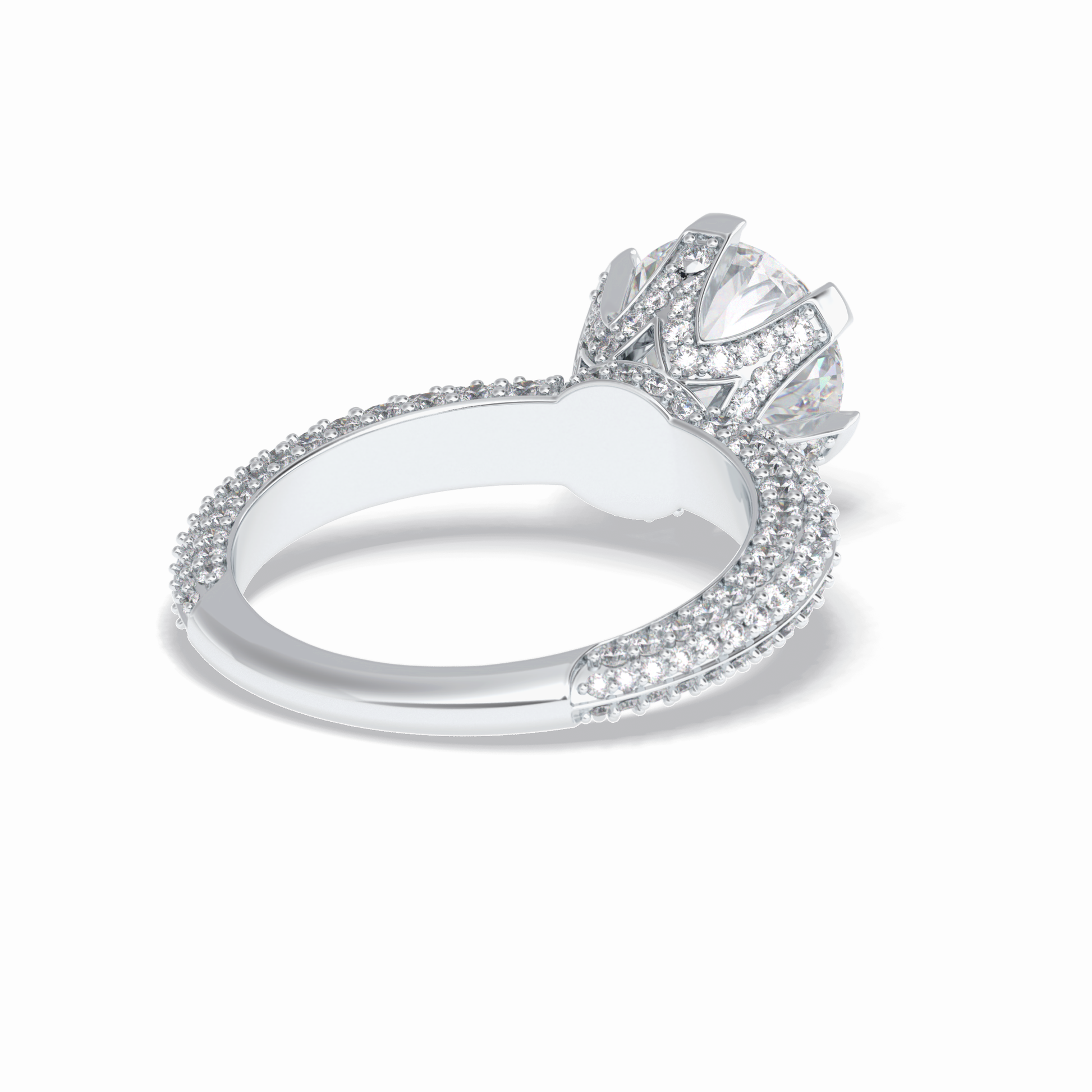 2.5 CT Round Cut Pave Style Moissanite Engagement Rings