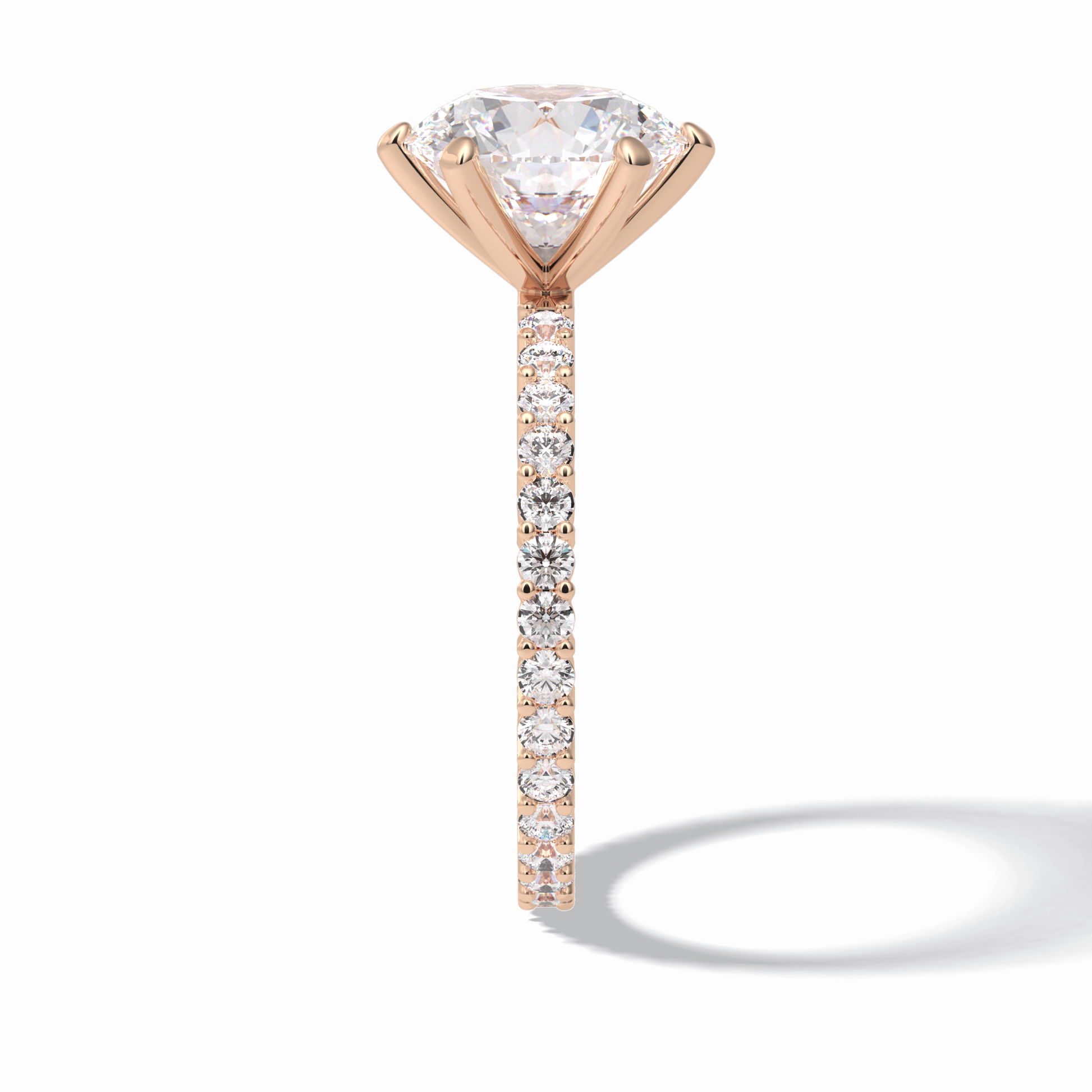 3.0 CT Round Cut Pave Style Moissanite Engagement Rings