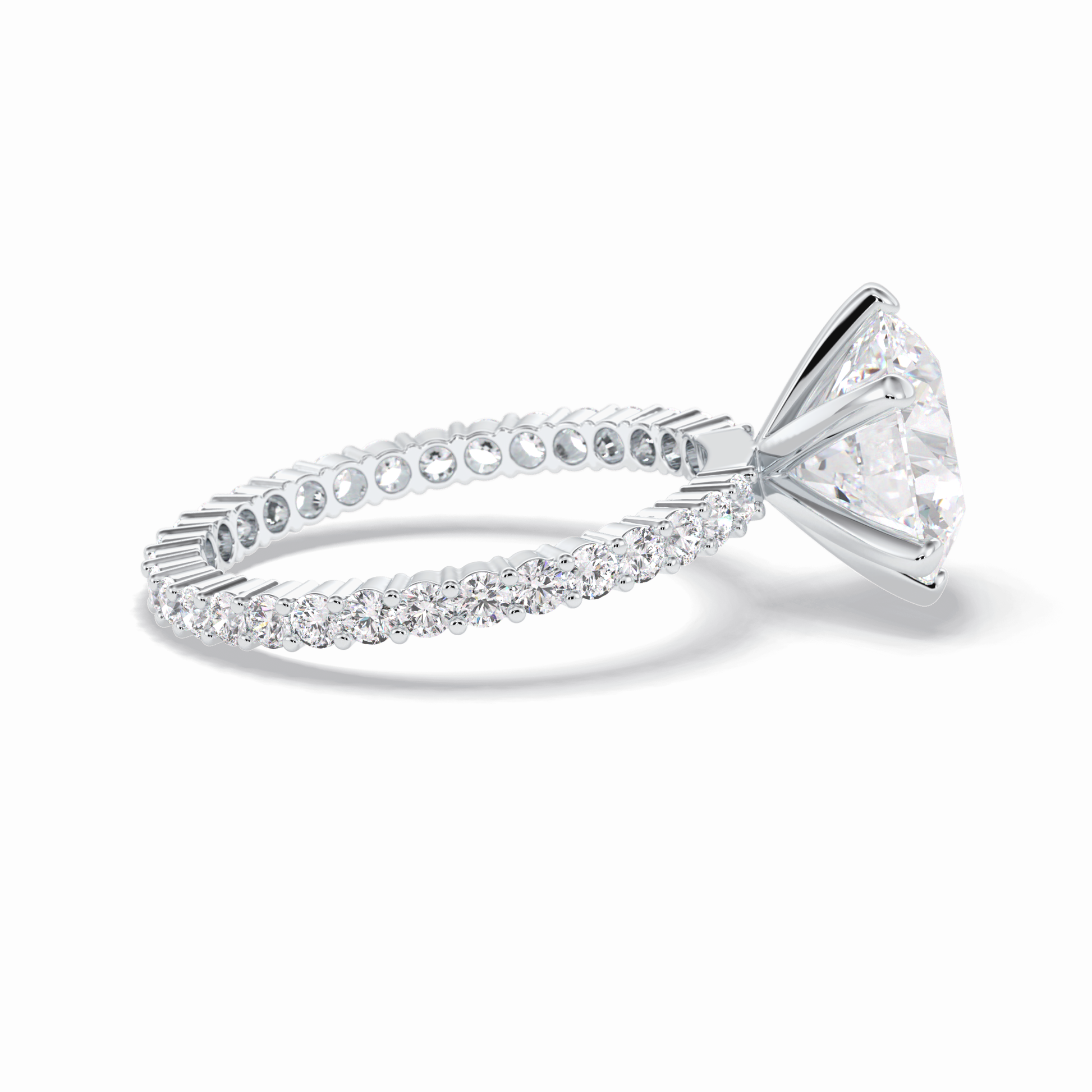 3.0 CT Round Cut Pave Style Moissanite Engagement Rings