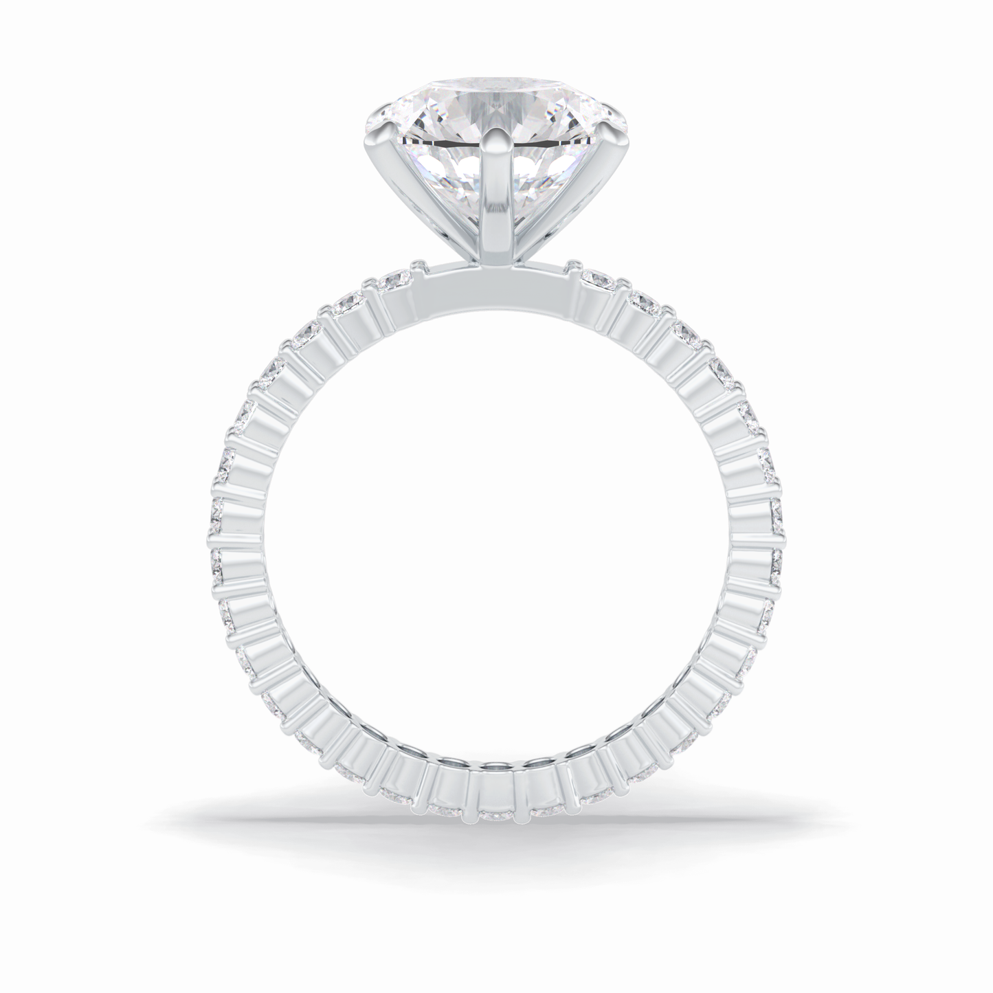3.0 CT Round Cut Pave Style Moissanite Engagement Rings