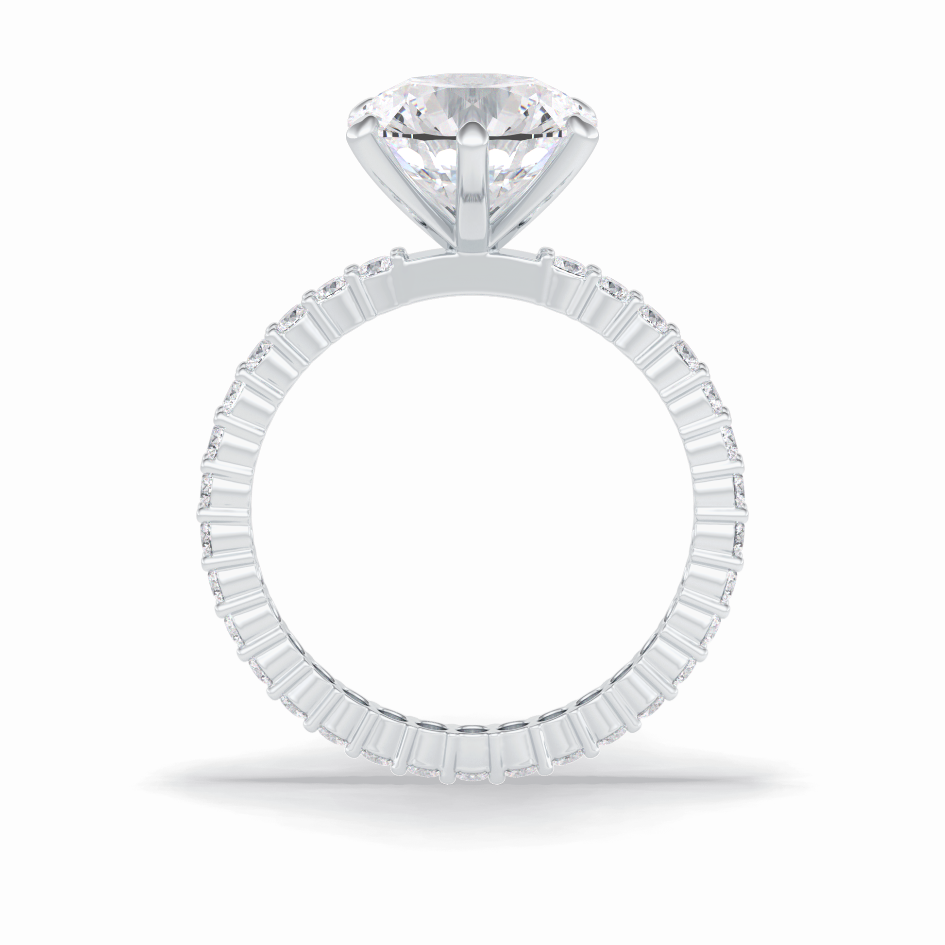 3.0 CT Round Cut Pave Style Moissanite Engagement Rings