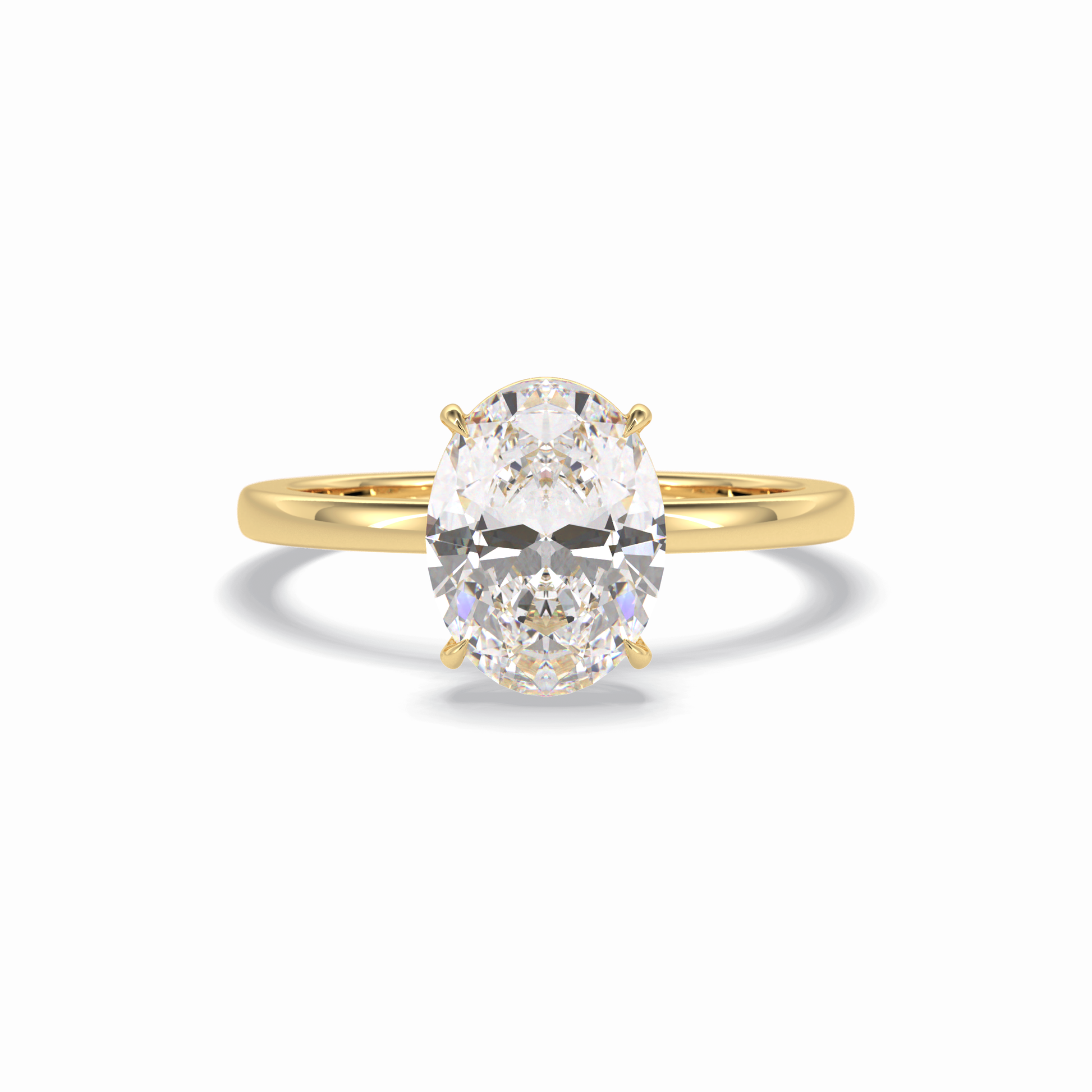 2.0 CT Oval Cut Solitaire Style Moissanite Engagement Rings