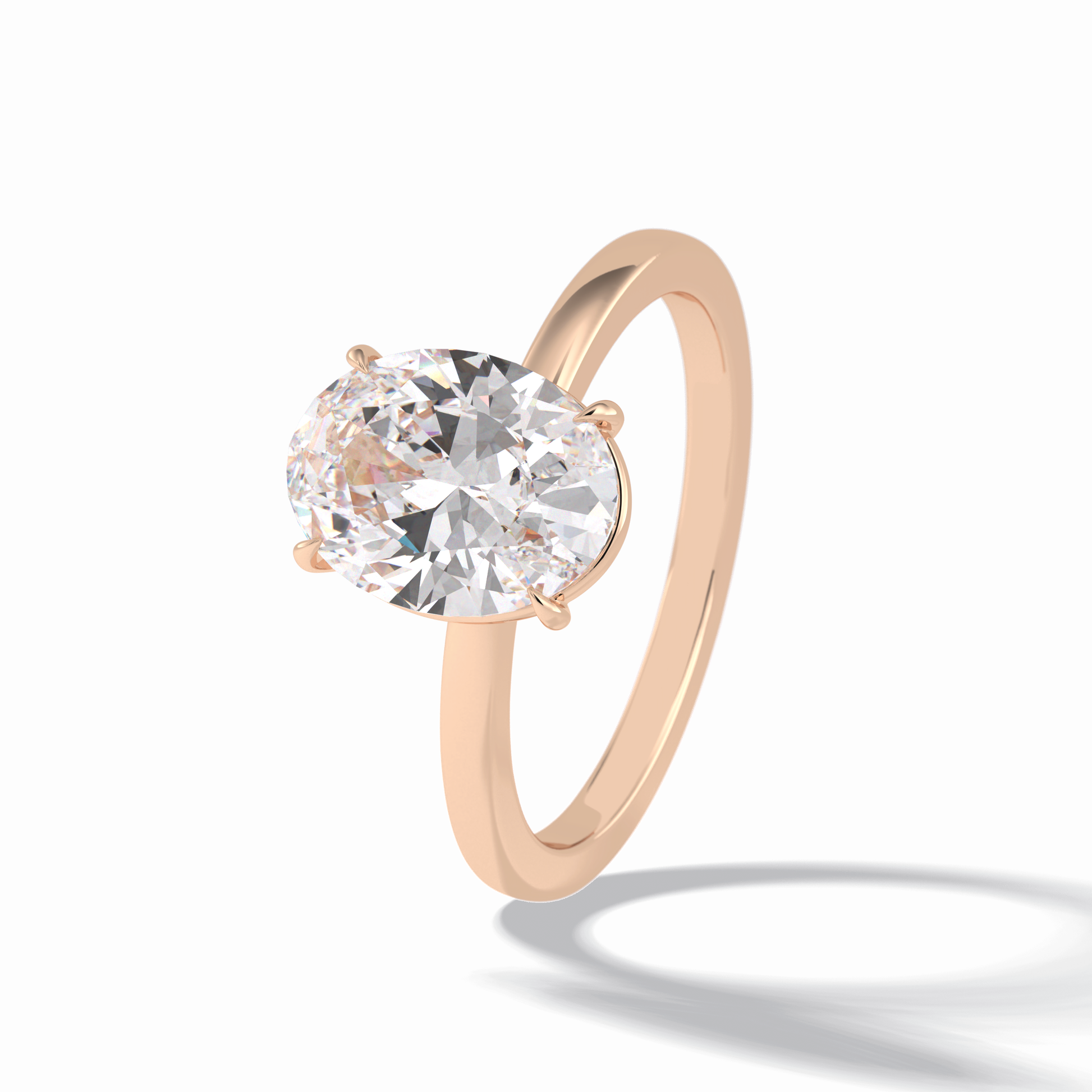 2.0 CT Oval Cut Solitaire Style Moissanite Engagement Rings