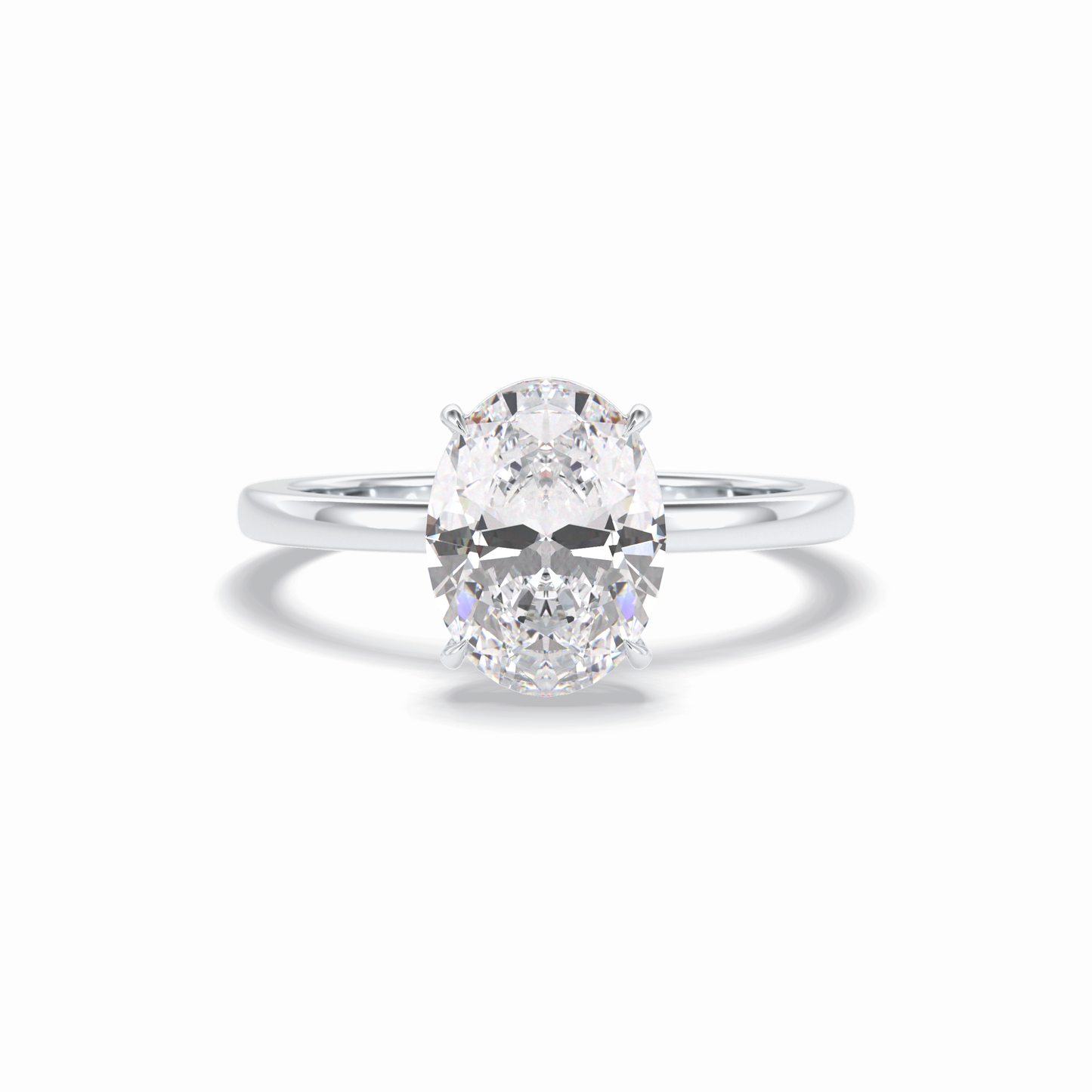 2.0 CT Oval Cut Solitaire Style Moissanite Engagement Rings