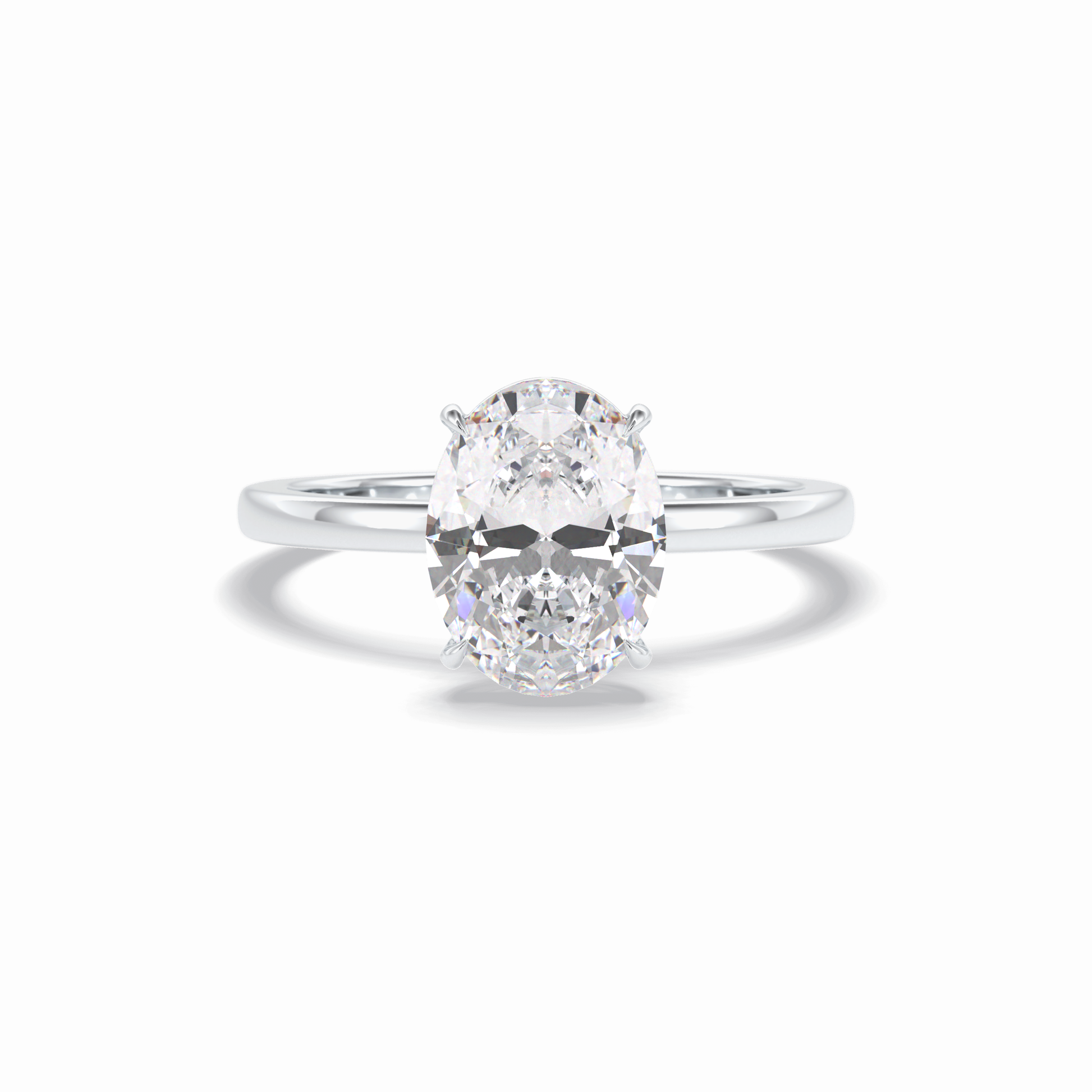 2.0 CT Oval Cut Solitaire Style Moissanite Engagement Rings