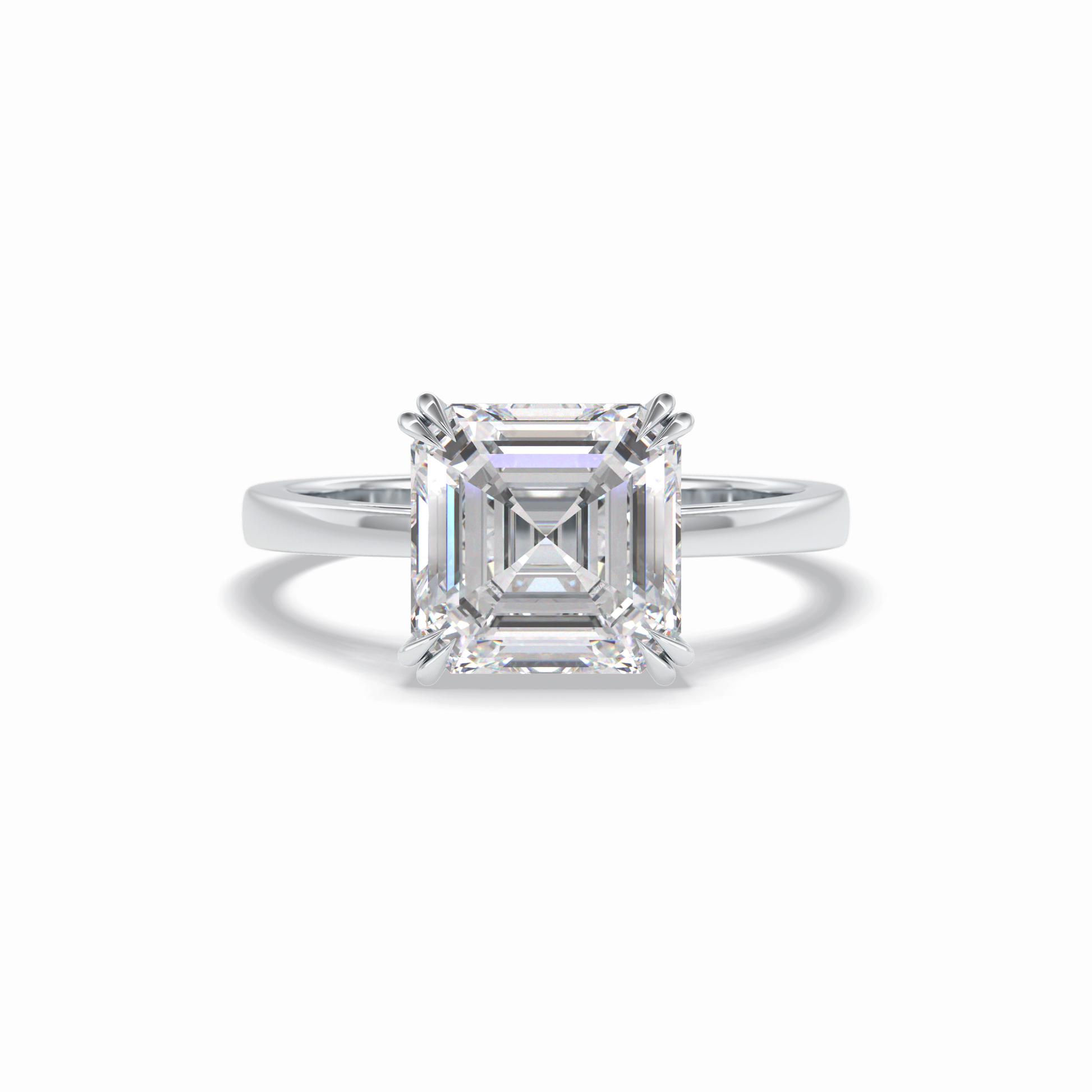 3.03 CT Asscher Cut Solitaire Style Moissanite Engagement Ring 1