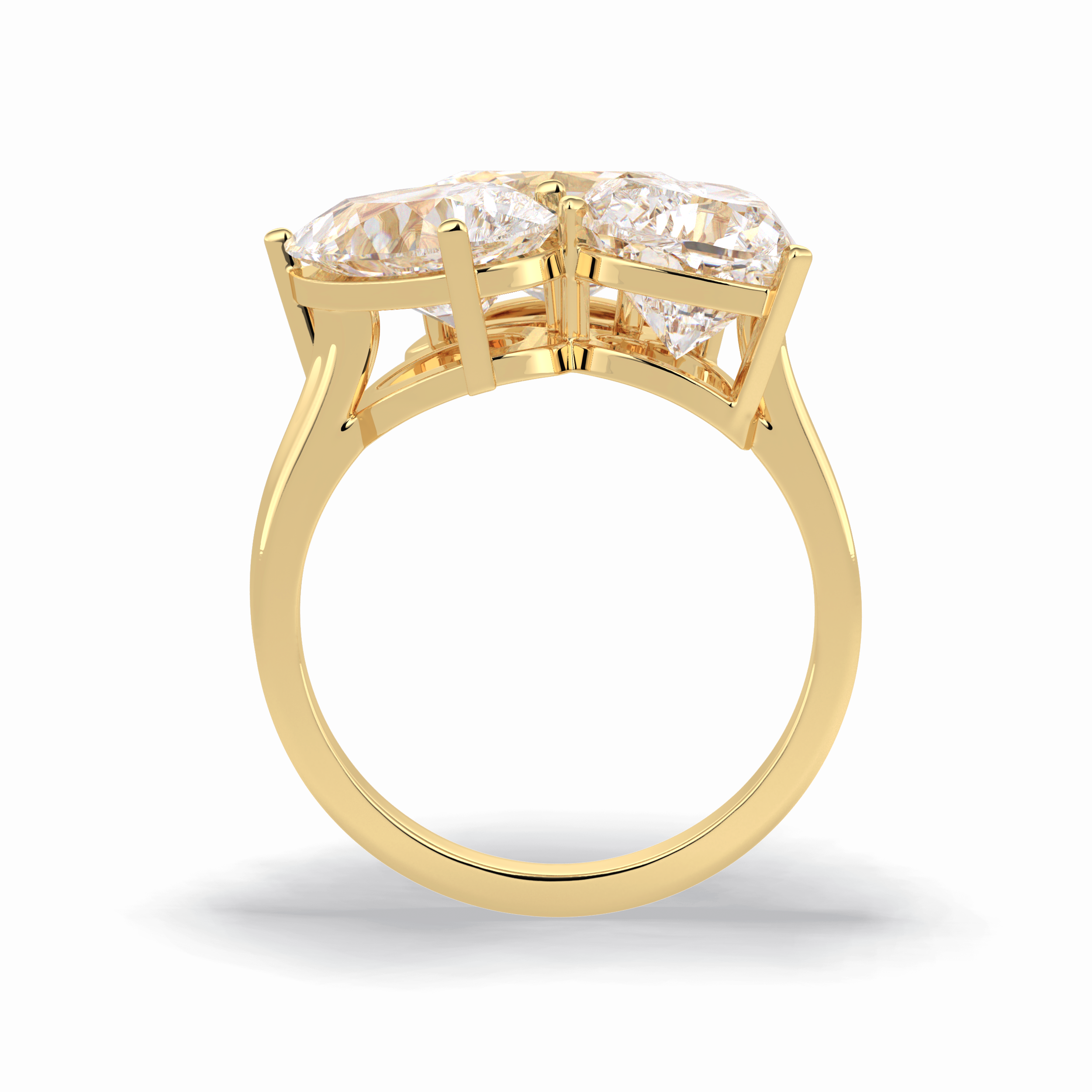 2.01 CT Oval Cut Three Stones Style Moissanite Engagement Rings