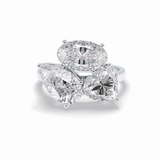 2.01 CT Oval Cut Three Stones Style Moissanite Engagement Rings