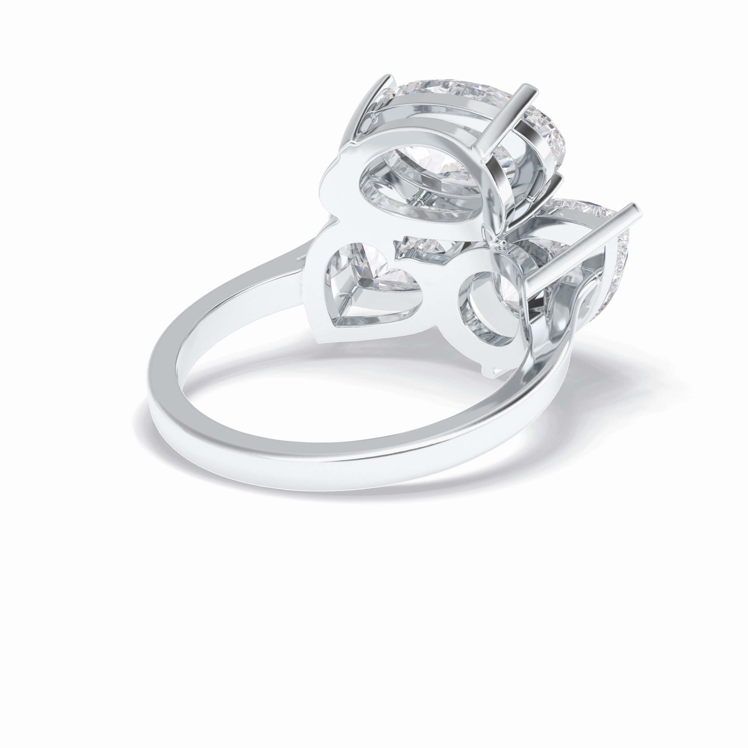 2.01 CT Oval Cut Three Stones Style Moissanite Engagement Rings