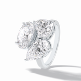 2.01 CT Oval Cut Three Stones Style Moissanite Engagement Rings
