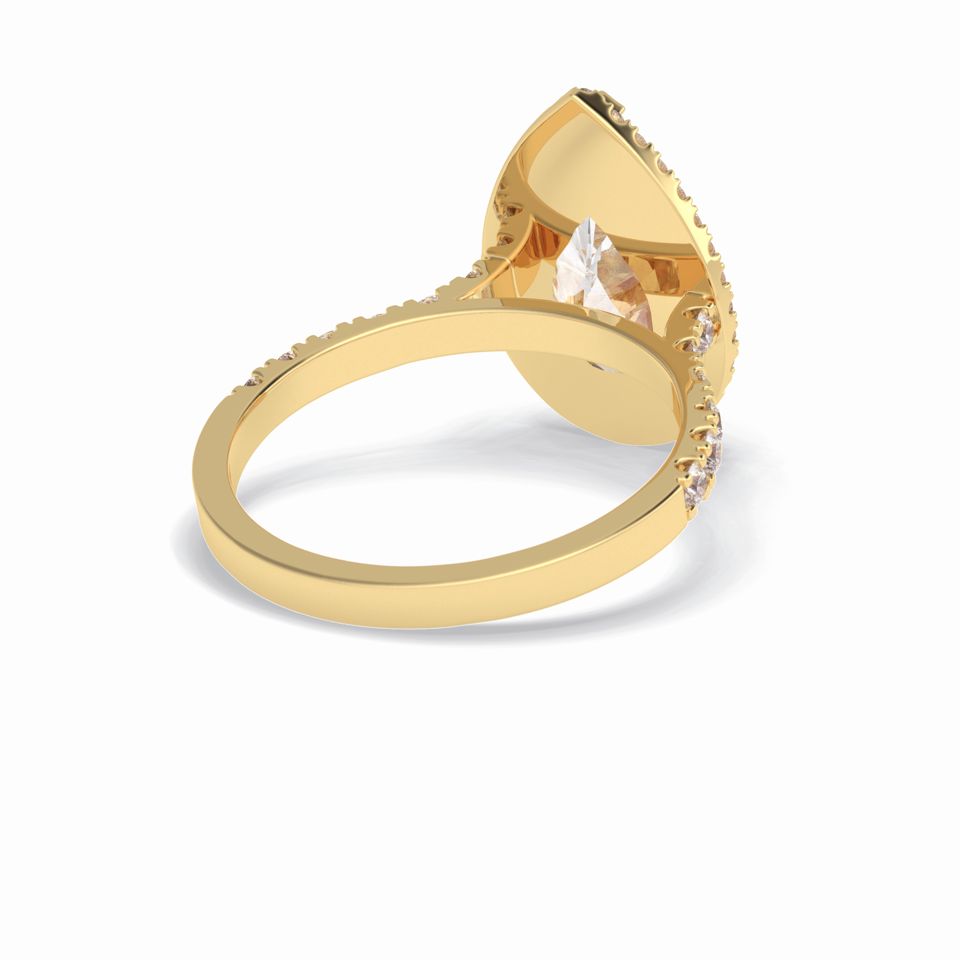 3.07 CT Pear Cut Halo & Pave Style Moissanite Engagement Rings