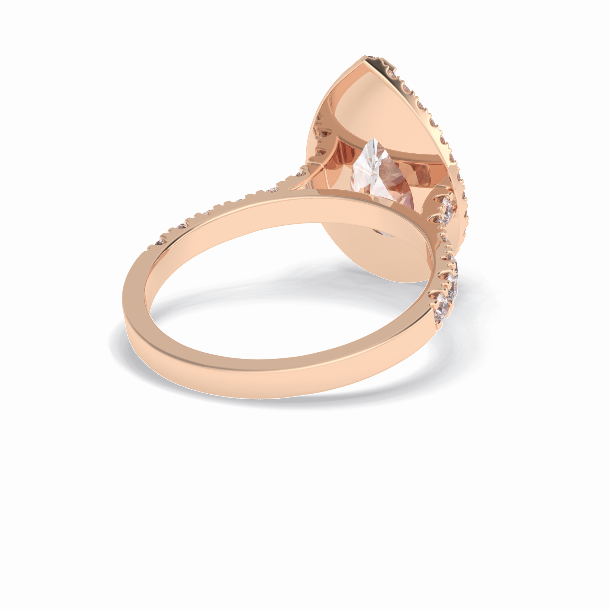 3.07 CT Pear Cut Halo & Pave Style Moissanite Engagement Rings