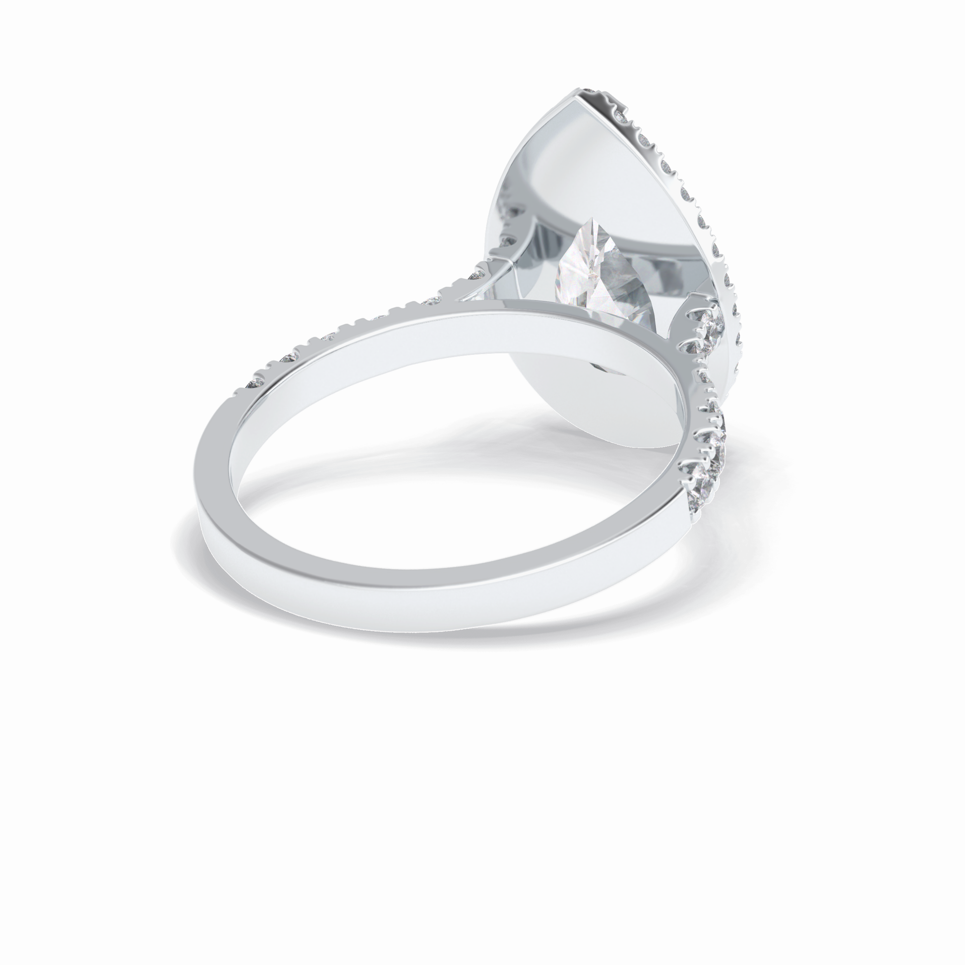 3.07 CT Pear Cut Halo & Pave Style Moissanite Engagement Rings