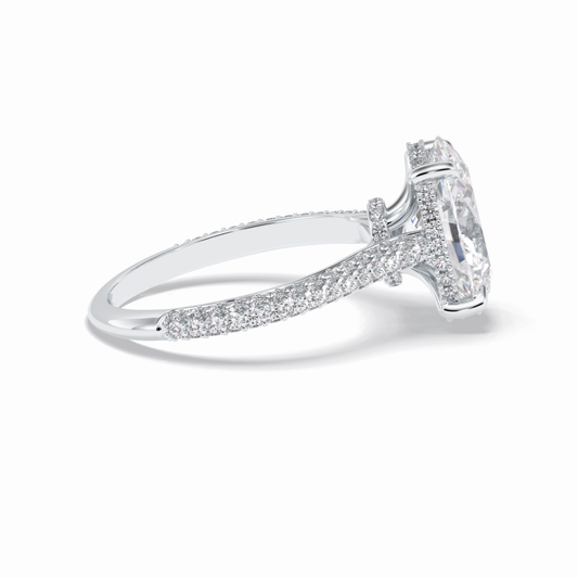 3.06 CT Oval Cut Pave Style Moissanite Engagement Rings