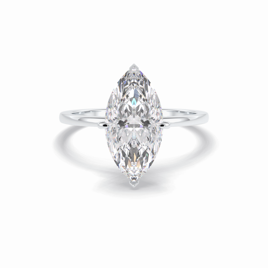 2.97 CT Marquise Cut Solitaire Style Moissanite Engagement Rings