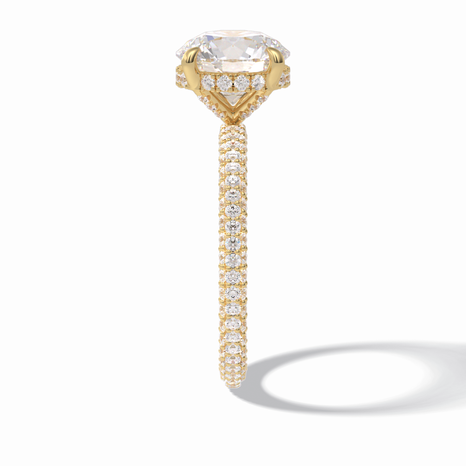 2.5 CT Round Cut Hidden Halo & Pave Style Moissanite Engagement Rings