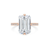 Emerald Cut Pave Lab Grown Diamond Engagement Ring
