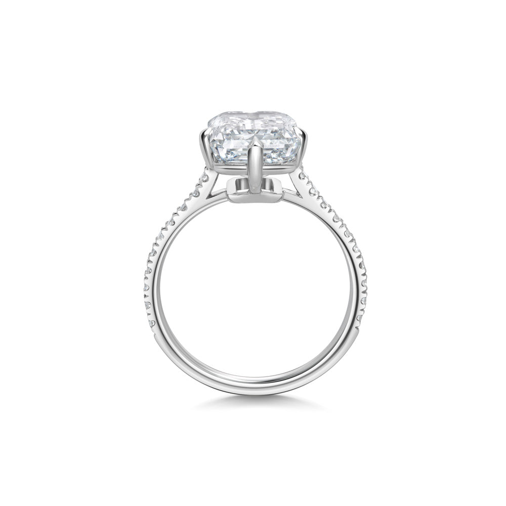 Emerald Cut Pave Lab Grown Diamond Engagement Ring