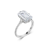 Emerald Cut Pave Lab Grown Diamond Engagement Ring