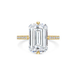 Emerald Cut Pave Lab Grown Diamond Engagement Ring