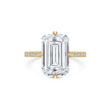 Emerald Cut Pave Lab Grown Diamond Engagement Ring