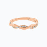 0.13 CT Round Twisted CVD EF/VS1 Diamond Wedding Band 5