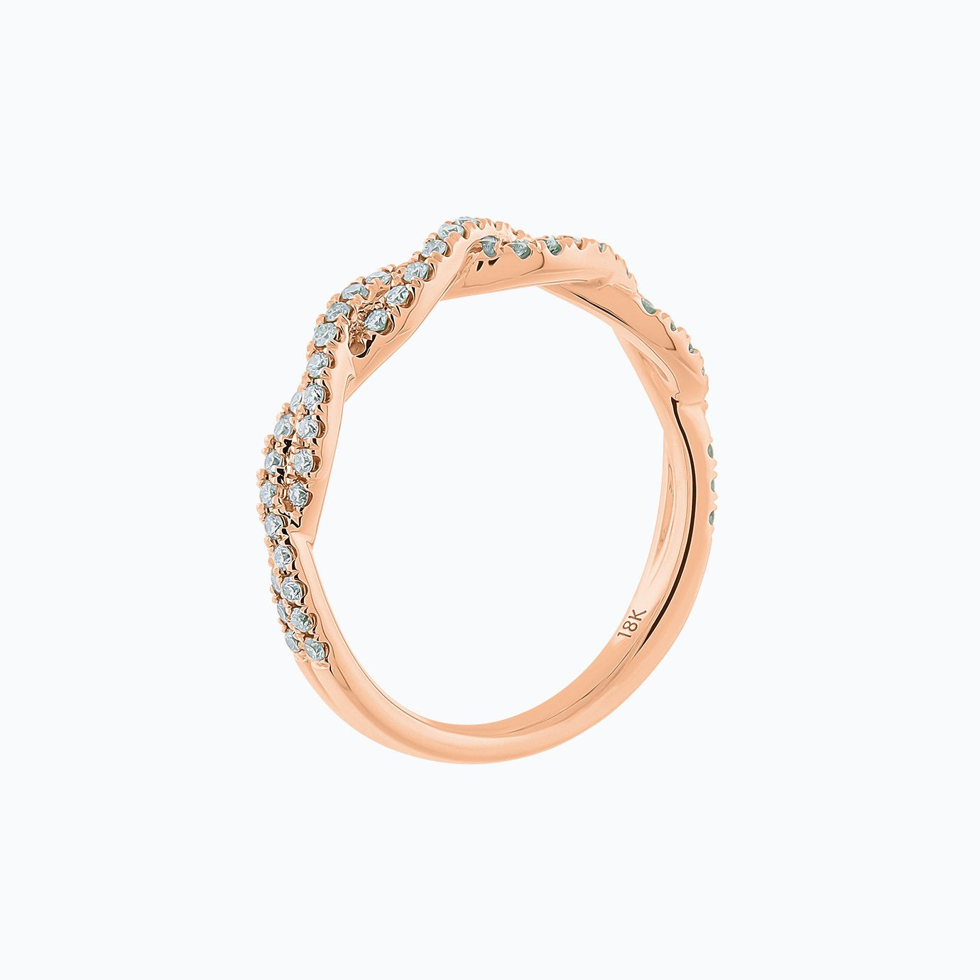 0.30 CT Round Twisted CVD EF/VS1 Diamond Wedding Band 6